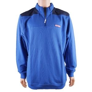Vineyard Vines Men's 1/4 Zip Pullover Sweater Shep Sweatshirt Royal Blue Size L